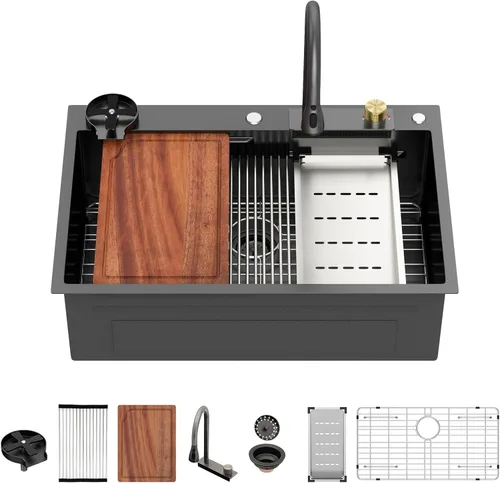 Miniatura 55 de Fregadero de cocina para exteriores, 21 x 20 pulgadas, fregadero de barra para exteriores, fregaderos de cocina de acero inoxidable de montaje