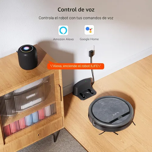 Miniatura 8 de ILIFE Robot aspirador V5s Max, potencia de succión máxima de 4000 Pa, WiFi/App/Alexa/control remoto, aspiradora robótica de carga automática