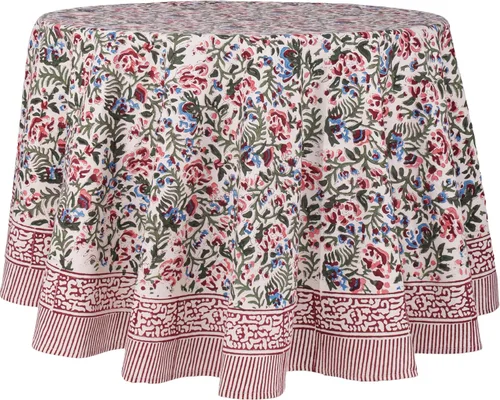 Miniatura 18 de ATOSII Mantel 100% algodón, Amara, floral, hecho a mano, rectangular, de lino, para cocina, comedor, fiestas, bodas, exteriores, picnics, Pascua