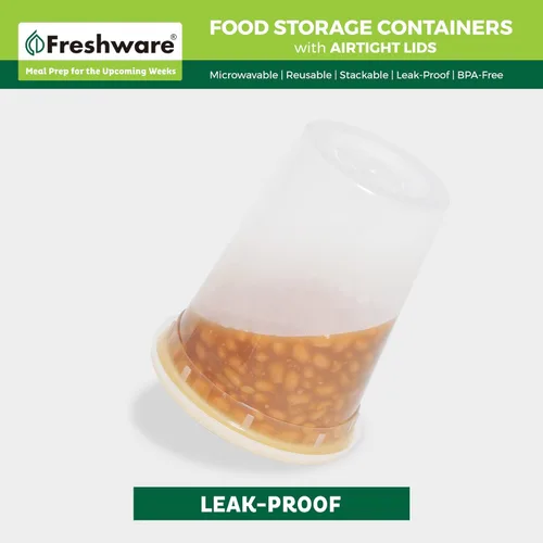 Miniatura 4 de Freshware Contenedores de almacenamiento de alimentos [240 unidades] Contenedores de plástico de 32 onzas con tapas, slime, sopa, recipientes