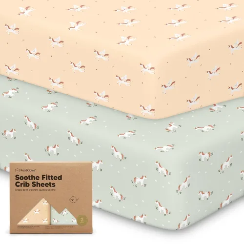 Miniatura 44 de KeaBabies - Juego de 2 sábanas orgánicas, unisex, suaves, 52 x 28 pulgadas, diseño neutro, de algodón jersey transpirable, con estampados adorables
