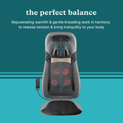 Miniatura 5 de Masajeador de espalda HoMedics con calor, cojín de masaje Shiatsu Elite II calentado para cuello y espalda. 3 estilos diferentes de masaje y 3 zonas