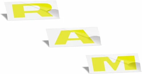 Miniatura 10 de Reflective Concepts -Calcomanía superpuesta de emblema de rejilla RAM, color amarillo brillante