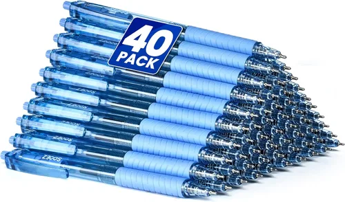 Miniatura 16 de Sooez Paquete de 12 bolígrafos a granel, bolígrafos de escritura suave con agarre suave, bolígrafo de tinta negra retráctil, bolígrafos de punta