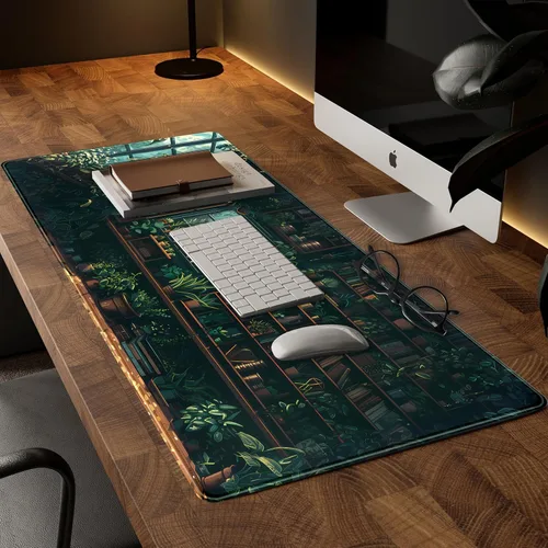 Miniatura 2 de Alfombrilla de escritorio de plantas verdes para juegos, alfombrilla de escritorio extra grande, alfombrilla de mouse de escritorio XXL, alfombrilla