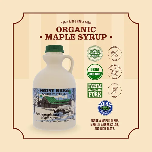 Miniatura 4 de Frost Ridge Maple Farm, Jarabe de arce orgánico, grado A, galón (128 onzas líquidas), rico en ámbar medio