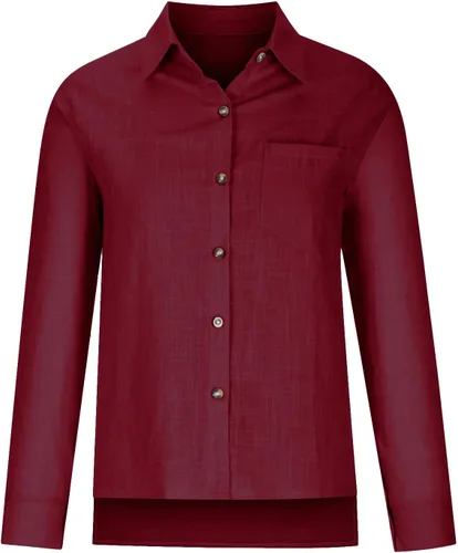 Miniatura 32 de SMIDOW Camisa de algodón y lino con botones para mujer