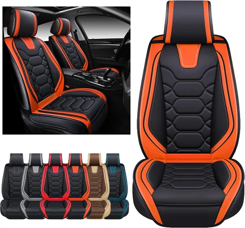 Miniatura 7 de OASIS AUTO Fundas de asiento delantero de automóvil, fundas de asiento impermeables de piel sintética para automóviles, ajuste universal para SUV