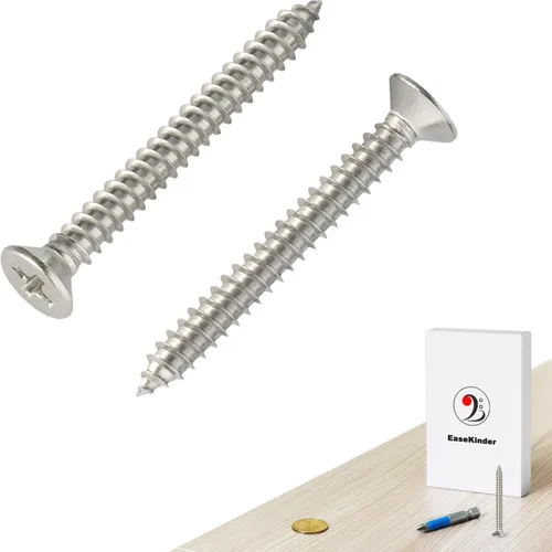 Miniatura 14 de Tornillos para madera, 60 tornillos Phillips de cabeza plana, tornillos de acero inoxidable 304 con kit de avellanado de madera ajustable