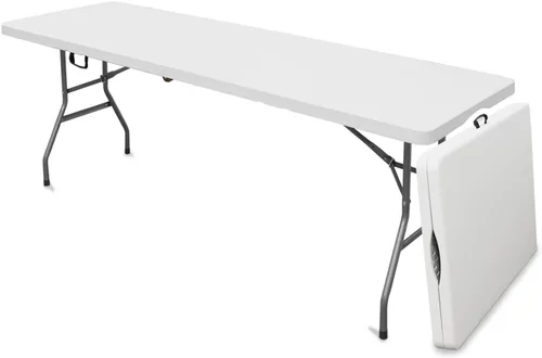 Miniatura 14 de AJP Distributors Mesa plegable portátil de plástico de 3 pies 34 pulgadas, parte superior resistente con asa de transporte, interior y exterior