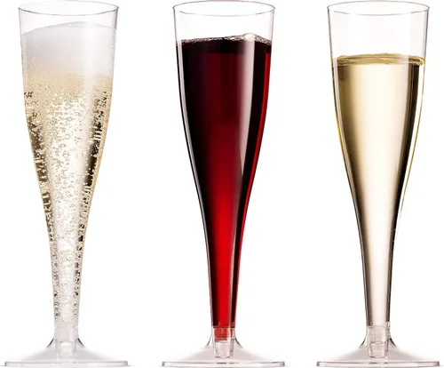 Miniatura 4 de Munfix Paquete de 30 copas de champán desechables de plástico transparente, vasos de tostado de 5 onzas para bodas, cócteles, mimosas