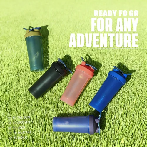 Miniatura 7 de Botella agitadora, botella mezcladora de proteínas, botella agitadora deportiva con batidor de alambre, ideal para batidos de proteínas y Negro