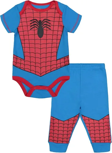 Marvel Vengadores Hulk Capitán América Iron Man Spider Man Baby Cosplay Body y pantalones Conjunto de recién nacido a bebé