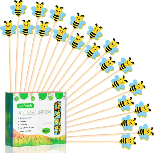 Miniatura 9 de Palillos de cóctel de conejo de Pascua, palillos para frutas y postres, palillos para sándwiches, palillos para alimentos, pinchos para charcutería