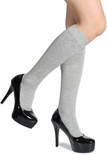 Miniatura 4 de Leotruny 3 pares de calcetines de algodón opacos hasta la rodilla para mujer