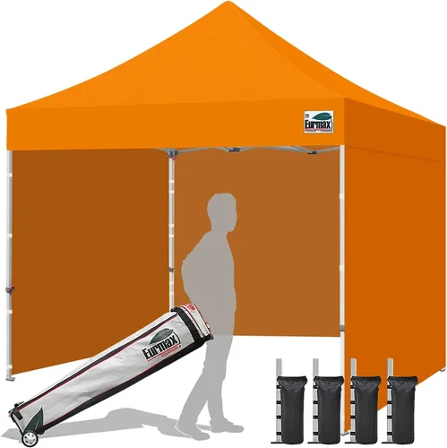 Miniatura 110 de Eurmax Tienda de campaña desplegable de 8 x 8 de Estados Unidos, con bolsa rodante patentada sin puntas, 4 paredes extraíbles con cremallera, toldo