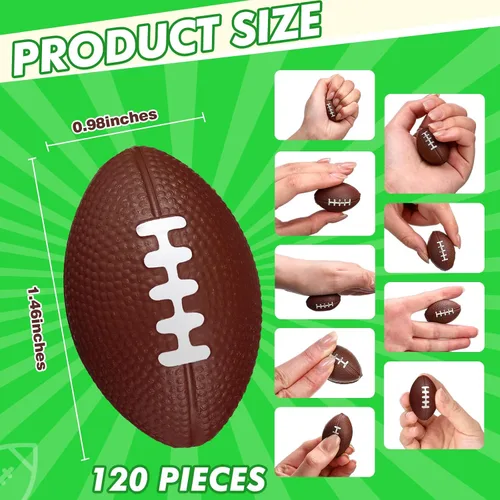 Miniatura 2 de Jerify Paquete de 120 mini pelotas de fútbol antiestrés de 1.46 pulgadas, pelota deportiva de espuma para adultos, bolas pequeñas de alivio