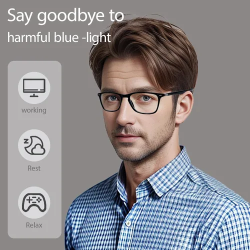 Miniatura 6 de Kerecsen Lentes de bloqueo de luz azul para mujeres y hombres, lentes de computadora antifatiga ocular, protección UV para juegos/lectura