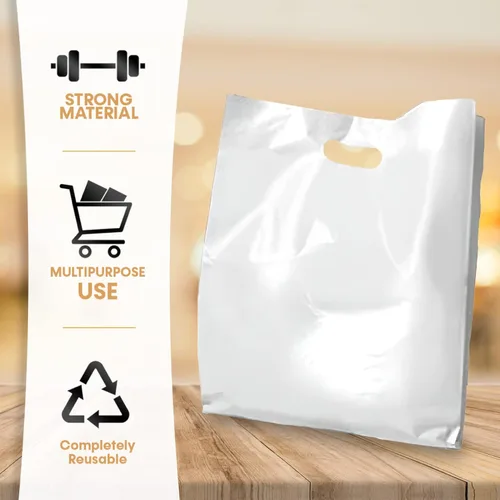 Miniatura 5 de Bolsas de mercancía, asas troqueladas, resistentes, duraderas y resistentes a desgarros, perfectas para tiendas minoristas, boutiques o cualquier