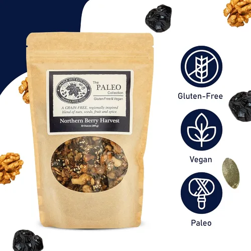Miniatura 3 de Maple Nut Kitchen Northern Berry Harvest Granola paquete de 3 – Sin granos con nueces, semillas, arándanos y vainilla Paleo, bajo