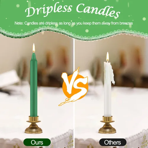 Miniatura 6 de Tobeape Spell Chime Candles 24 velas verdes, 4 pulgadas de alto, sin perfume, mini vela mágica cónica a granel para brujería, altar wiccano