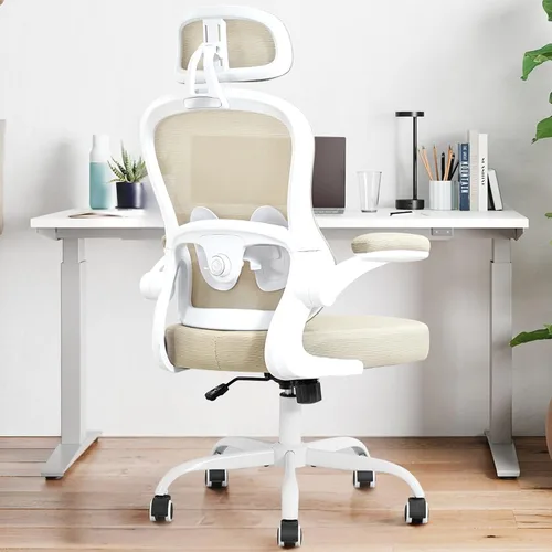 Miniatura 9 de Ergonomic Office Chair,Ultra Thick Office Desk Chair with Adjustable Lumbar Support and Headrest,Spring Cushion,Rocking Function,Flip-up arms,Mesh