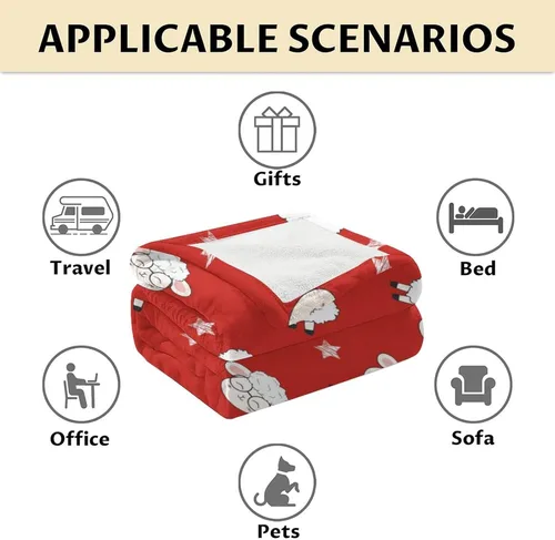 Miniatura 6 de Manta de oveja de regalo, 30 x 40 pulgadas, bonita manta para niños, niñas y mujeres, mantas rojas suaves y peludas para cama, sofá y viajes Manta