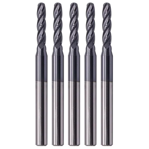 Miniatura 7 de BestParts 5 fresas de punta de bola de carburo sólido de alto rendimiento, revestimiento AlTiN, 4 flautas, hélice de 30 grados, diámetro de corte