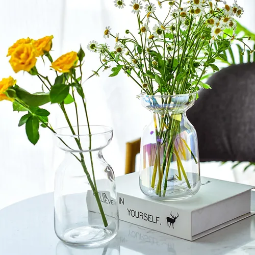 Miniatura 5 de Gute Jarrones de vidrio para decoración, modernos jarrones decorativos para centros de mesa, decoración de escritorio para el hogar, sala de estar