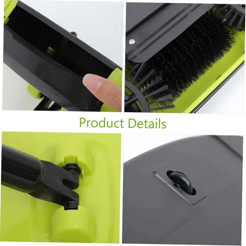 Miniatura 3 de Cabilock Barredora manual escoba recogedor escoba escoba fregona aspiradora para suelos duros Herramienta de limpieza giratoria de 360° Verde