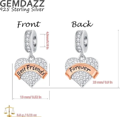 Miniatura 3 de GEMDAZZ Abalorio de plata de ley 925 para madre, padre, hija, hijo, hermana, nana, esposa, marido, abuela, amiga, madrina, hija, ahijada, cuentas