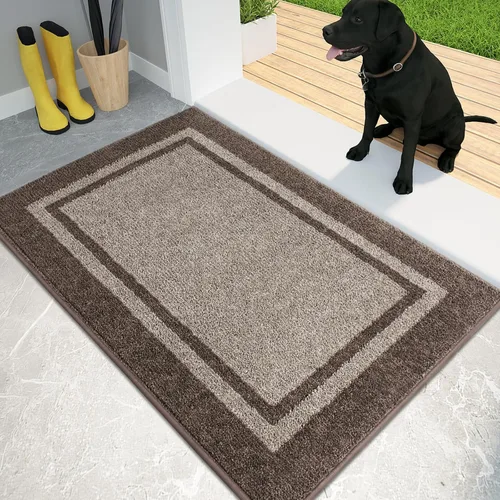 PURRUGS Tapete para puerta con atrapamiento de suciedad, 20 x 32 pulgadas, antideslizante, lavable a máquina, tapete de entrada, tapete para puerta