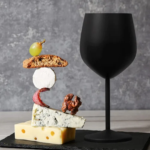 Miniatura 6 de Lifecapido Copas de Vino de Acero Inoxidable, Copas de Vino con Tallo de Acero Inoxidable de 18 oz, Copas de Vino de Metal con Tallo con Cepillo
