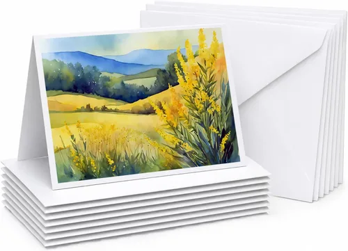 Miniatura 71 de Caroline's Treasures DAC1709GCA7P - Tarjetas de felicitación y sobres de arándanos de Texas en acuarela, paquete de 8 tarjetas en blanco con sobres