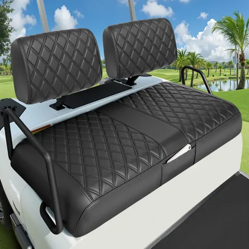 Miniatura 14 de EZGO Fundas de Asiento, Fundas de Asiento de Carrito de Golf para EZGO TXT 1994-2013 y EZGO RXV OEM Asiento Ordinario Cuero Marino Grueso Diamante