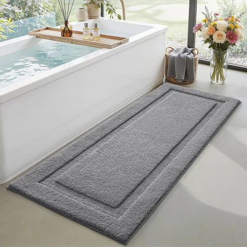 Miniatura 30 de LUMI Alfombras grandes y ultrasuaves para baño, antideslizantes con respaldo de goma, tapete de baño absorbente y lavable de secado rápido, alfombra