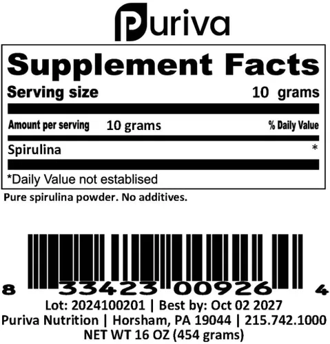 Miniatura 3 de Espirulina en polvo, 1 libra