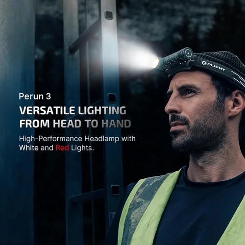 Miniatura 2 de OLIGHT Perun 3 - Linterna frontal recargable, 3000 lúmenes LED con luz roja, lámpara frontal impermeable con diadema para campamento al aire libre