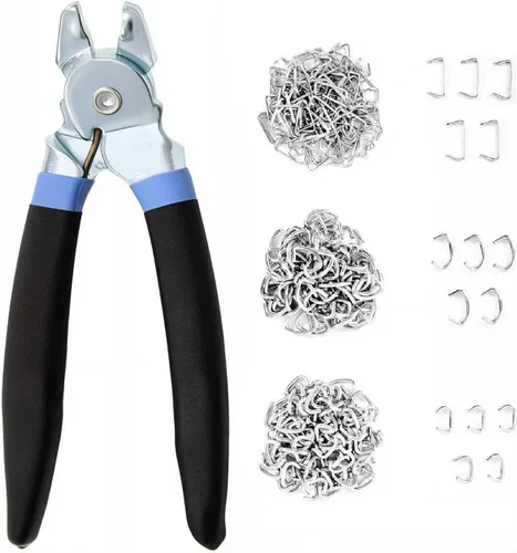 Miniatura 8 de Kit de Alicates para Anillos de Cerdo con 500 Piezas de Anillos de Cerdo de Acero Galvanizado de 3/4", Kit de Alicates Rectos para Anillos de Cerdo