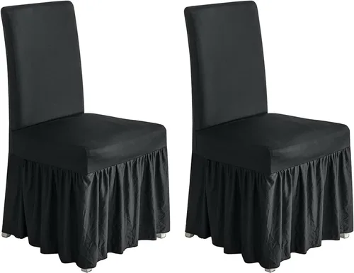 Miniatura 43 de molasofa Juego de 6 fundas para sillas de comedor, fundas elásticas para sillas con falda para cocina, protectores de asiento de cocina, decoración
