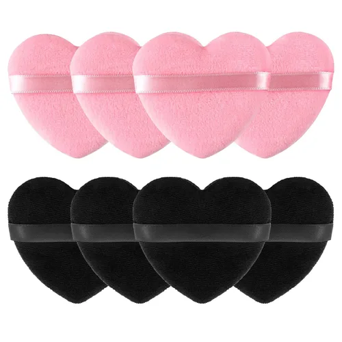 Miniatura 8 de 6 piezas de soplo de polvo para cara suave en forma de corazón para polvo suelto, polvo mineral, polvo corporal, terciopelo, base cosmética, 6