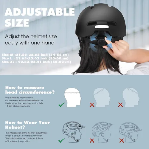 Miniatura 3 de Shinmax Casco de bicicleta – Casco de ciclismo ligero ajustable estilo gorra de béisbol con visera larga, tira reflectante, para viajes urbanos