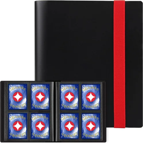 Miniatura 11 de GEAoffice Carpeta de Tarjetas de 4 Bolsillos Álbum Carpeta para Colección de Cartas Coleccionables – Carpeta de 160 Bolsillos de Carga Lateral