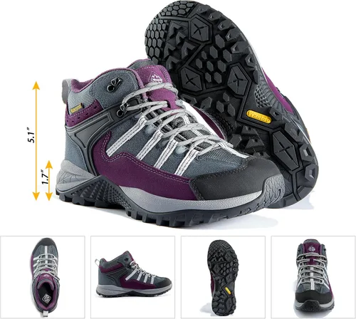 Miniatura 2 de Wantdo Botas de senderismo impermeables para mujer antideslizantes botas tácticas para senderismo al aire libre