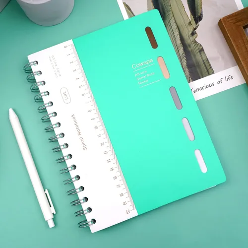 Miniatura 8 de Yoment Cuaderno de espiral de 5 materias encuadernado en espiral con rayas anchas de 7 x 8.5 pulgadas, cuaderno de espiral de tapa dura