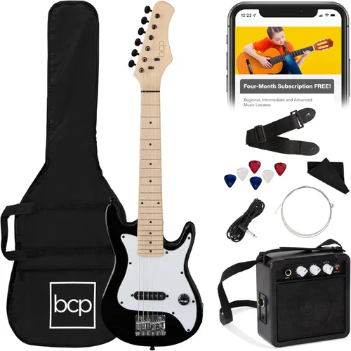 Best Choice Products - Kit de guitarra eléctrica infantil de 30 pulgadas para principiantes con amplificador de 5W, correa, funda, cuerdas y púas -