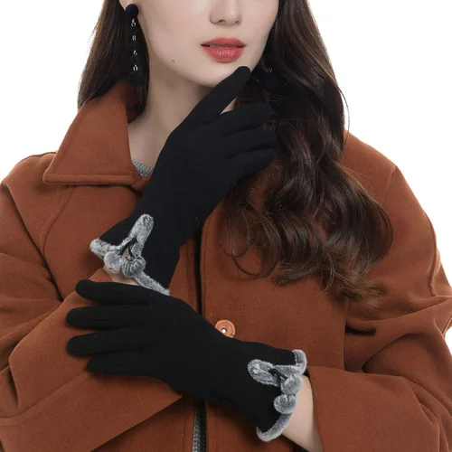 Miniatura 3 de 3 pares de guantes de invierno para mujeres clima frío niñas con dedos de pantalla táctil cálidos y gruesos mensajes de texto al por mayor