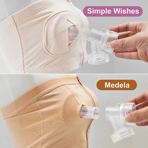 Miniatura 7 de Maymom MyFit - Juego de bridas de dos piezas, protector de pecho (0.945 in mediano), conector de membrana de válvula compatible con extractores