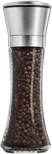 Miniatura 9 de Juego de molinillo de sal y pimienta Combo - Dos botes de especias gratis - Molinillo de pimienta negra y hierbas recargable manual - Acero