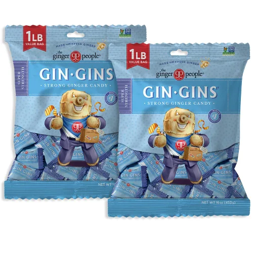 Miniatura 22 de The Ginger People Gin Gins Ginger Gummies - Gomitas dulces de jengibre, antináuseas, 1lb Bolsa